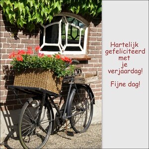 Felicitatie per fiets