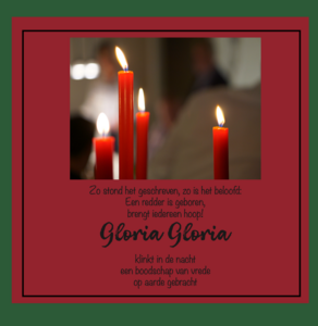 Kerstkaart Gloria kaars