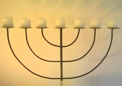 Menorah, blanco (Ansichtkaart kerst)