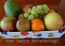Beterschap, fruitmand (Ansichtkaart)