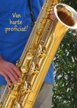 Saxofoon, proficiat (Ansichtkaart)
