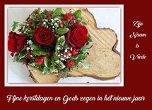 Rozenstukje kerst (Ansichtkaart, groot)