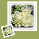 Drie rozen met parels (ENKEL)