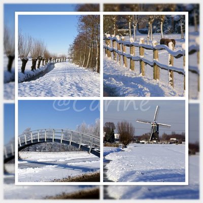 Alblasserwaard in sneeuw
