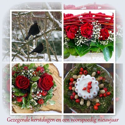 Kerstkaart in rood