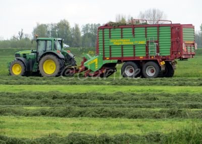 Gras maaien (Ansichtkaart, groot)