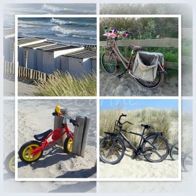 Fietsen naar het strand