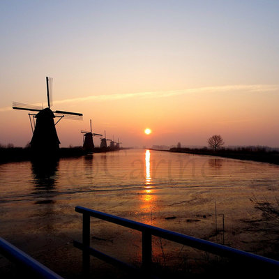 Kinderdijk, zonsopkomst