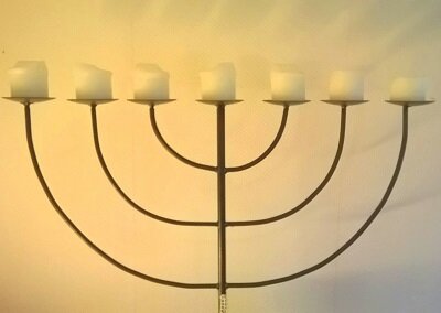 Menorah, blanco (Ansichtkaart kerst)